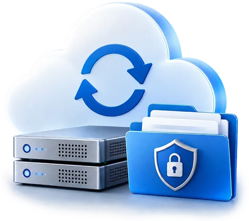 Nube corporativa con copia de seguridad cifrada y almacenamiento de archivos